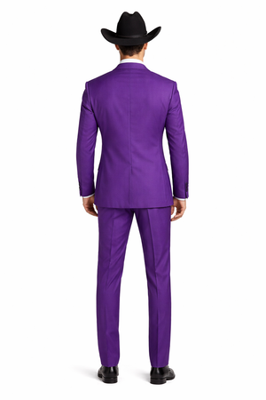 Men's Multi-Stage Party Business Suits Clearance Sale Collection Purple Slim Fitted Suit