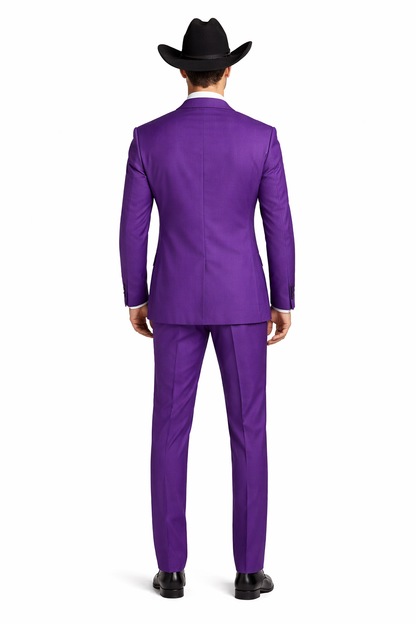 Men's Multi-Stage Party Business Suits Clearance Sale Collection Purple Slim Fitted Suit