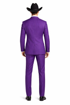 Men's Multi-Stage Party Cheap Priced Business Suits Clearance Sale Collection Purple Slim Fitted Suit