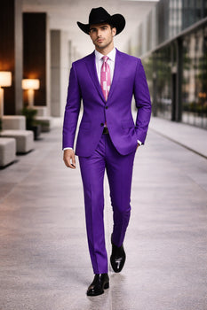 Men's Multi-Stage Party Cheap Priced Business Suits Clearance Sale Collection Purple Slim Fitted Suit