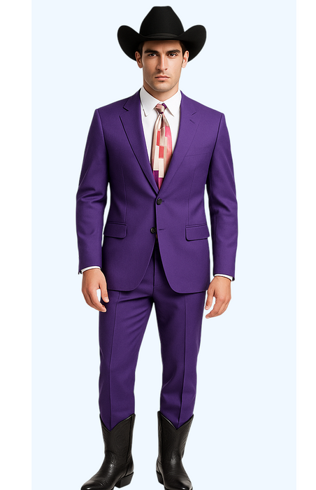 Men's Multi-Stage Party Cheap Priced Business Suits Clearance Sale Collection Purple Slim Fitted Suit