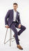 Mens Navy Blue Seersucker Suit – Cotton Fabric Shadow Pattern Ton on Tone Textured Two Button Notch Lapel Formal Summer Suit