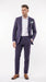 Mens Navy Blue Seersucker Suit – Cotton Fabric Shadow Pattern Ton on Tone Textured Two Button Notch Lapel Formal Summer Suit