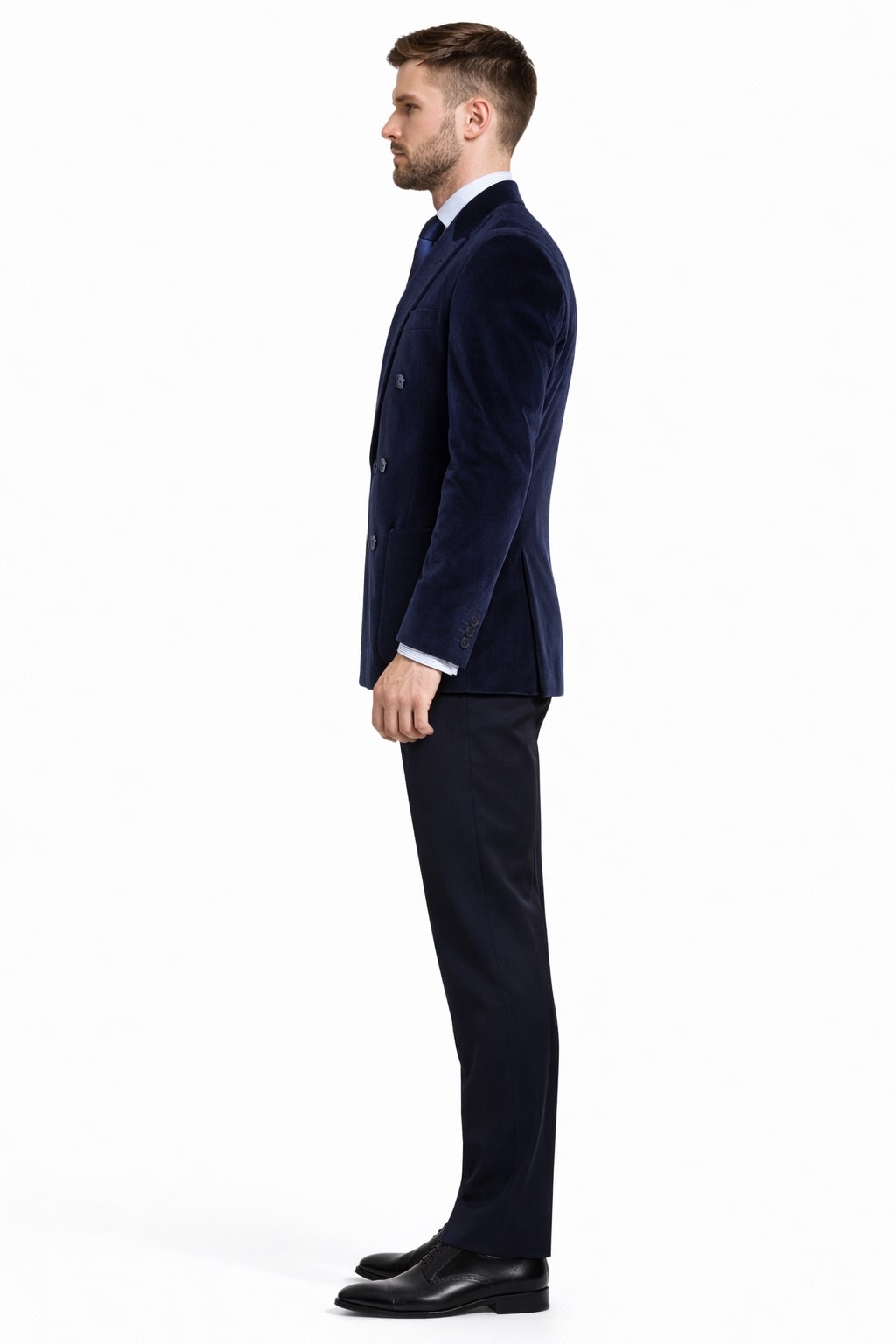 Men'S Velvet Dark Navy Blue Blazer - Sport Coat For Men - Image 3