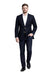 Men's Navy Blue Italian Style Blazer with Brass Buttons Classic Fit