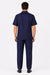 Men's Dark Navy 100% Linen Short Sleeve Plain Casual Casual Two Piece Mens Walking Outfit For Sale Pant Sets Suit With Pleated Pant - Mens Linen Suit