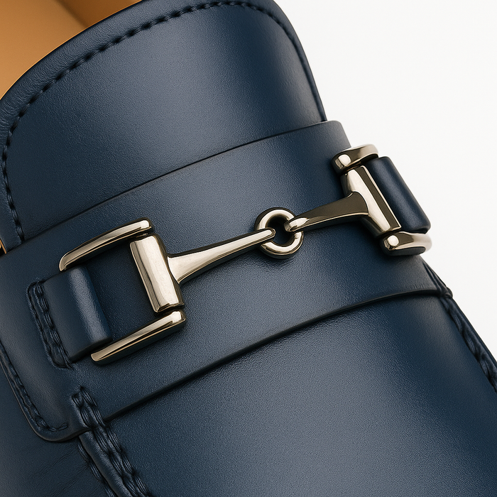 Mens Mezlan Brussels Metal Ornament Calfskin Loafer Dress Shoe in Tan