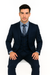 Men’s Navy Modern Fit 3-Piece Vested Suit – Premium Formal Wear for Weddings & Business