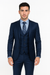 Men’s Navy Modern Fit 3-Piece Vested Suit – Premium Formal Wear for Weddings & Business