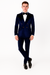 Navy Blue Velvet Double Breasted Suits - Velvet Pants - Slim Fit Suit