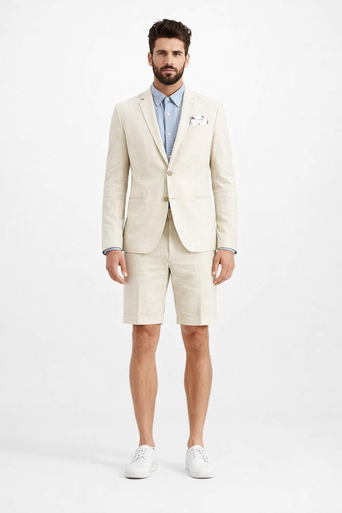 Men's Off white ~ Ivory Slim Fit Summer Business Suits