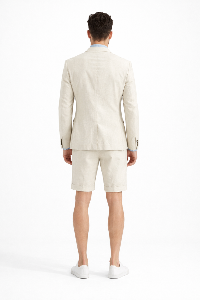 Men's Off white ~ Ivory Slim Fit Summer Business Suits - Image 2