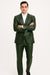 Mens Olive Slim Fit Faux Leather Suit – 1 Button Notch Lapel