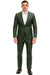Mens Olive Slim Fit Faux Leather Suit – 1 Button Notch Lapel