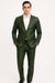 Mens Olive Slim Fit Faux Leather Suit – 1 Button Notch Lapel
