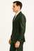 Mens Olive Slim Fit Faux Leather Suit – 1 Button Notch Lapel