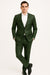 Mens Olive Slim Fit Faux Leather Suit – 1 Button Notch Lapel