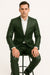 Mens Olive Slim Fit Faux Leather Suit – 1 Button Notch Lapel