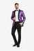Mens One Button Black and Purple Tuxedo Smoking Jacket Blazer