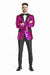 Men's One Button  Hot Pink ~ Fuchsia Sequin Blazer - Sequin Tuxedo - Dinner Jacket