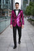 Men's One Button  Hot Pink ~ Fuchsia Sequin Blazer - Sequin Tuxedo - Dinner Jacket