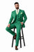 Mens One Button Notch Lapel Green Suit