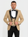 Mens One Button Peak Label Suit Tan