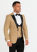 Mens One Button Peak Label Suit Tan