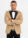 Mens One Button Peak Label Suit Tan