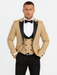 Mens One Button Peak Label Suit Tan
