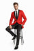 Men'S One Button Red And Black Lapel 2 Toned Tuxedo Dinner Jacket