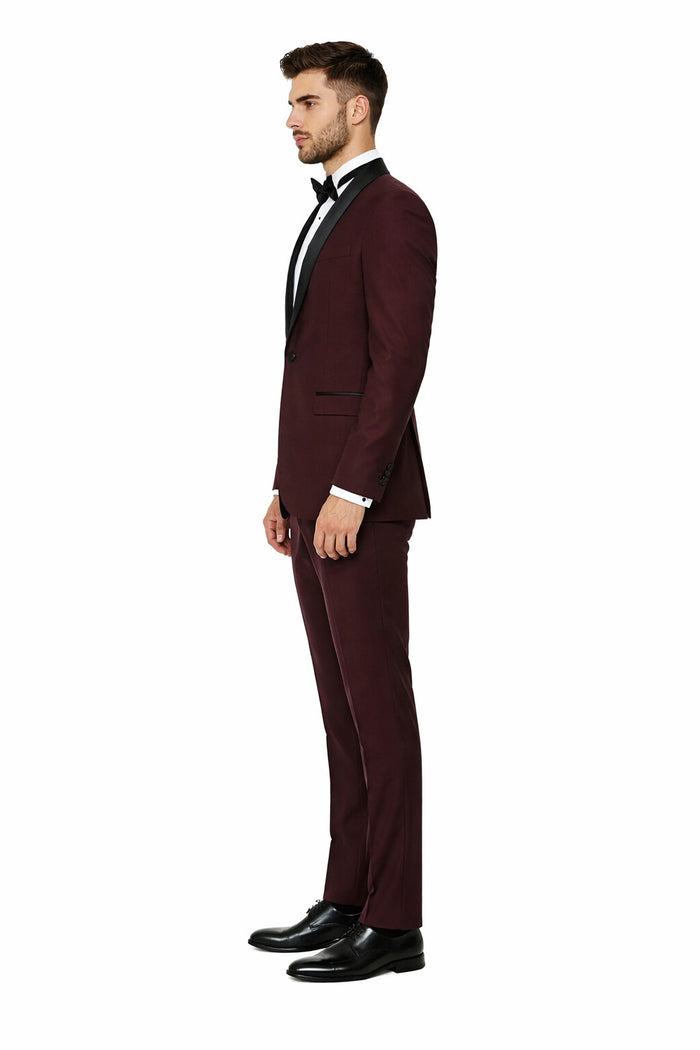 Men'S Shawl Slim Fit 1 Button Shawl Collar Dinner Jacket - Image 3