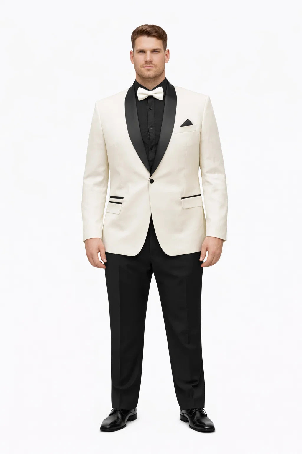 Men'S One Button Shawl Lapel Ivory Prom Wedding Tuxedo Jacket & Pants Perfect For Prom & Wedding - Image 8