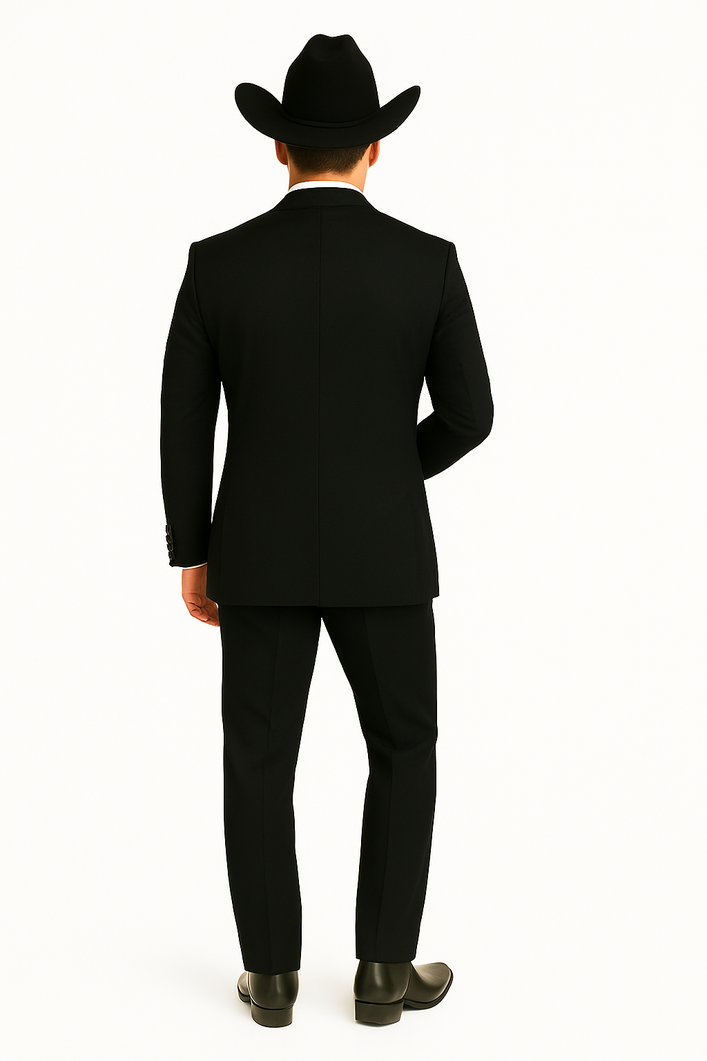 Men'S One Button Slim Fit Solid Black Side Vents Tuxedo Suit With Shawl Lapel - Image 2