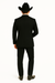 Men'S One Button Slim Fit Solid Black Side Vents Tuxedo Suit With Shawl Lapel