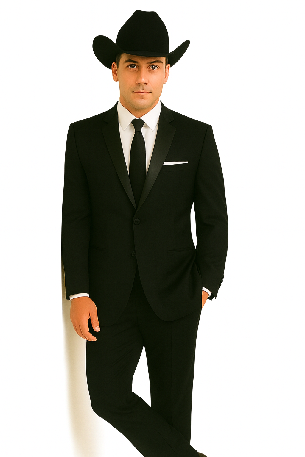 Men'S One Button Slim Fit Solid Black Side Vents Tuxedo Suit With Shawl Lapel - Image 5