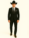 Men'S One Button Slim Fit Solid Black Side Vents Tuxedo Suit With Shawl Lapel