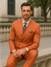 Bold Orange Double-Breasted Suit – Wedding & Business Attire