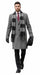 Mens Overcoat - Grey and Black Glen Plaid Carocat