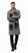 Mens Overcoat - Grey and Black Glen Plaid Carocat