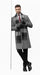 Mens Overcoat - Grey and Black Glen Plaid Carocat
