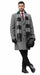 Mens Overcoat - Grey and Black Glen Plaid Carocat