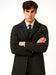 Mens Overcoat Mens Topcoat Mens Black Button Closure Dress Coat