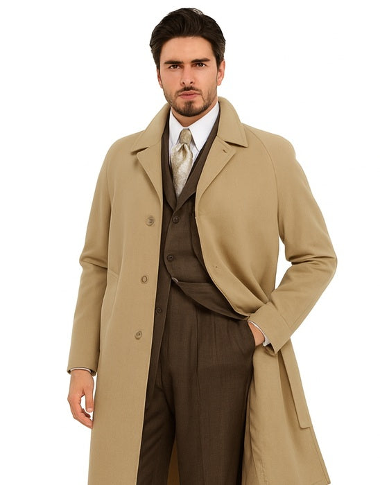Mens Overcoat Mens Topcoat Mens Camel Wool Dress Coat Navy Blue / Coat Size 58