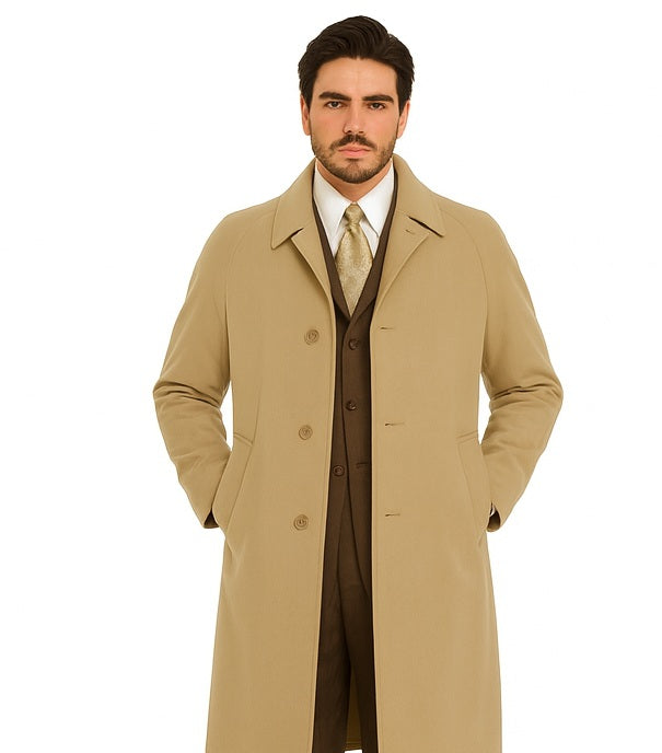 Mens Overcoat Mens Topcoat Mens Camel  Wool Dress Coat
