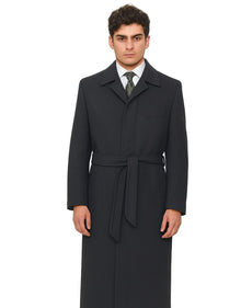 Mens Overcoat Mens Topcoat Mens Charcoal Belted Wool Dress Coat