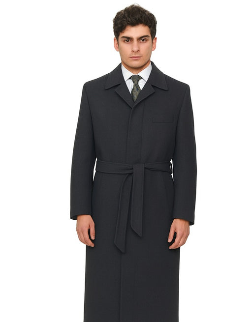 Mens Overcoat Mens Topcoat Mens Charcoal Belted Wool Dress Coat