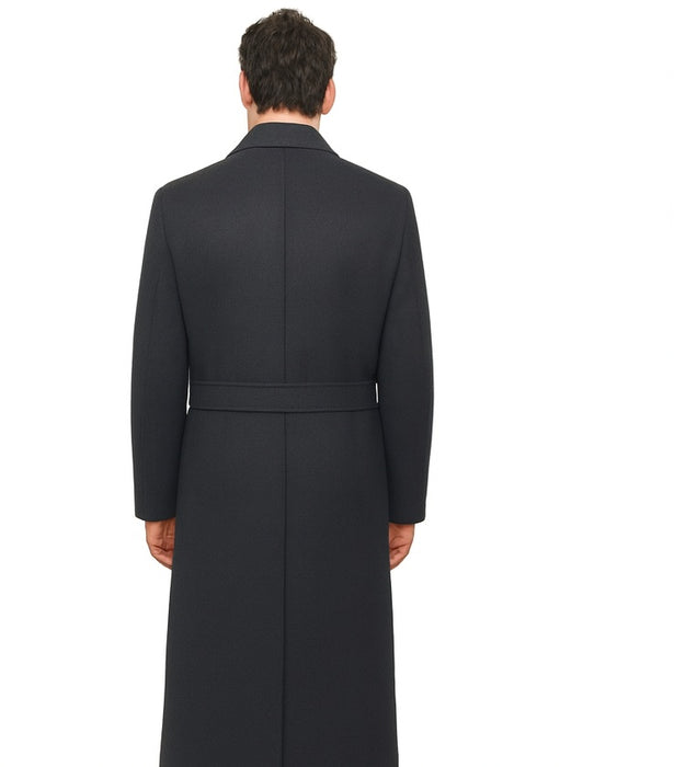 Mens Overcoat Mens Topcoat Mens Charcoal Belted Wool Dress Coat