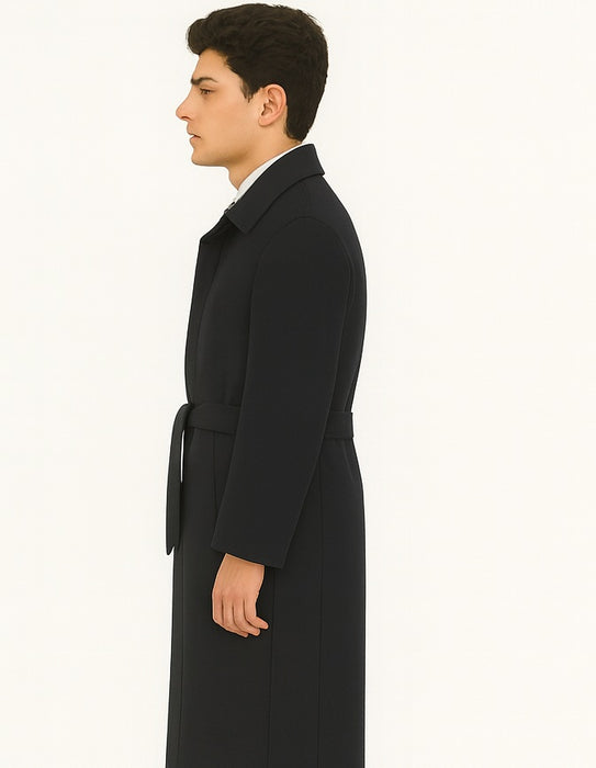 Mens Overcoat Mens Topcoat Mens Charcoal Belted Wool Dress Coat