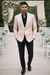 Mens Paisley Blazer - Light Pink - Blush Prom Tuxedo Dinner Jacket